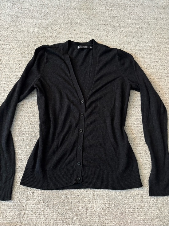 New York & Company Sweaters - New York & Company Black V-Neck Button Cardigan